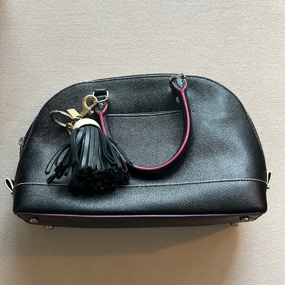 Coach handbag black with pink trim - strap for shoulder bag or hand carry $50 - Picture 3 of 7